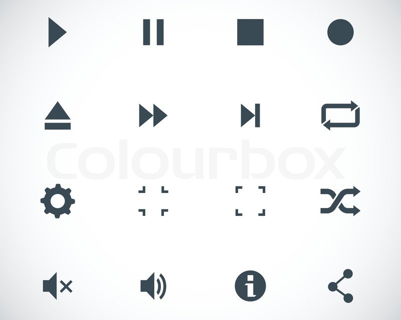 Vector Black Media Player Icons Set Stock Vector Colourbox 800x640 Vector Black Media Player Icons Set Stock Vector Colourbox