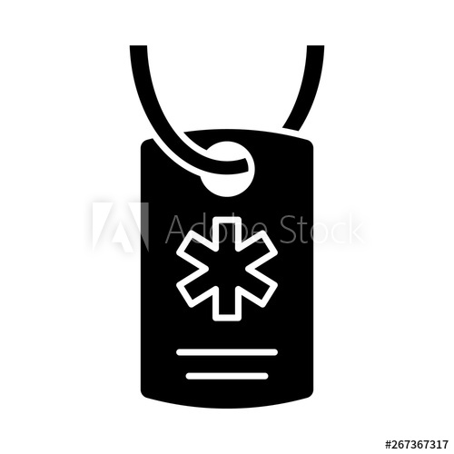 500x500 Medical Alert Id Necklace Glyph Icon