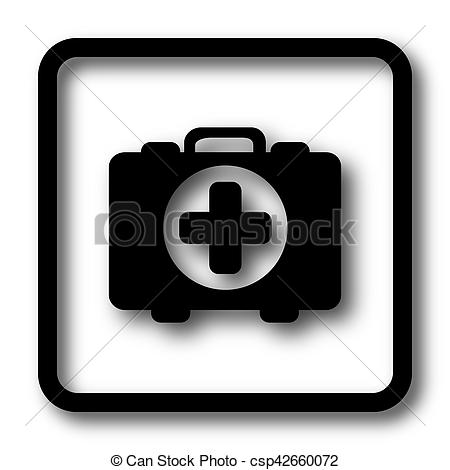 450x470 Medical Bag Icon, Black Website Button On White Background