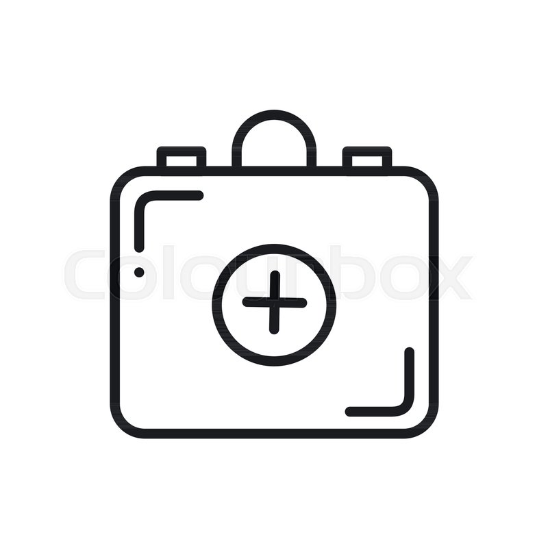 800x800 First Aid Kit Line Icon Medical Bag Stock Vector Colourbox