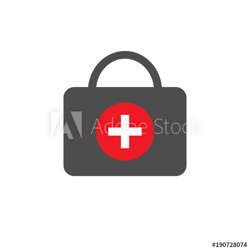 500x500 First Aid Kit Icon Medical Bag With Cross Symbol Vector