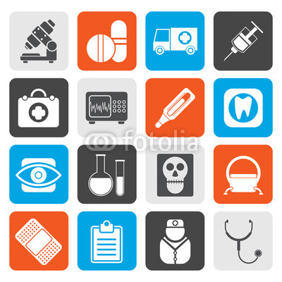 400x400 Flat Medical, Hospital And Health Care Icons Vector Icon Set