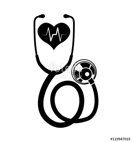 464x500 Heart Stethoscope Medical Health Care Icon Flat And Isolated