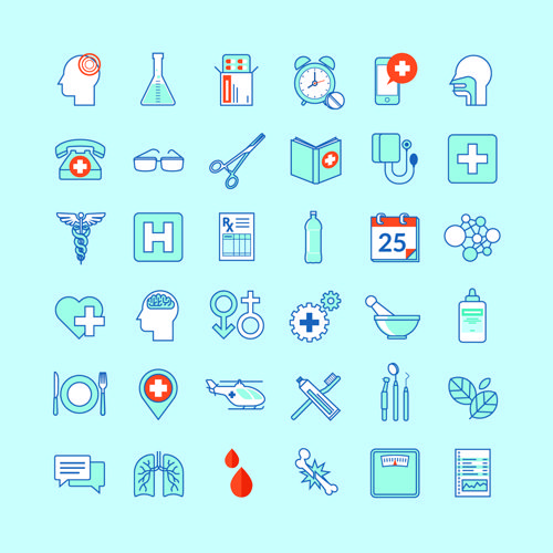 500x500 Creative Medical Outline Icons Vector Set Hospital Moodboard