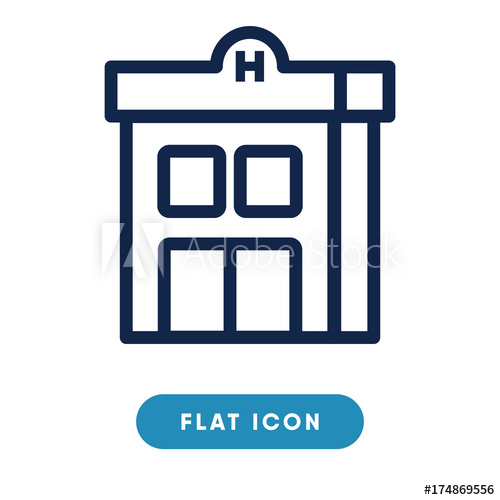 500x500 Hospital Vector Icon, Medical Clinic Symbol Modern, Simple Flat