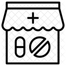 256x256 Medical Store Icon Of Line Style