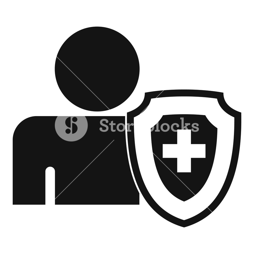 1000x1000 Person And Medical Cross Protection Shield Icon Simple
