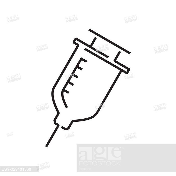 701x700 Line Icon Medical Device Icon, Syringe Cute Design, Stock Vector