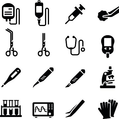 415x416 Medical Equipment Tool Vector Icon Set Premium Clipart