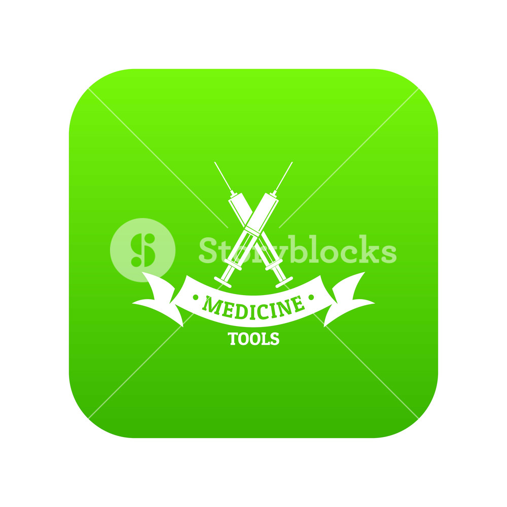 1000x1000 Medical Equipment Icon Green Vector Isolated On White Background