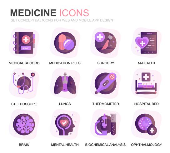 544x490 Modern Set Healthcare And Medicine Gradient Flat Icons For Website