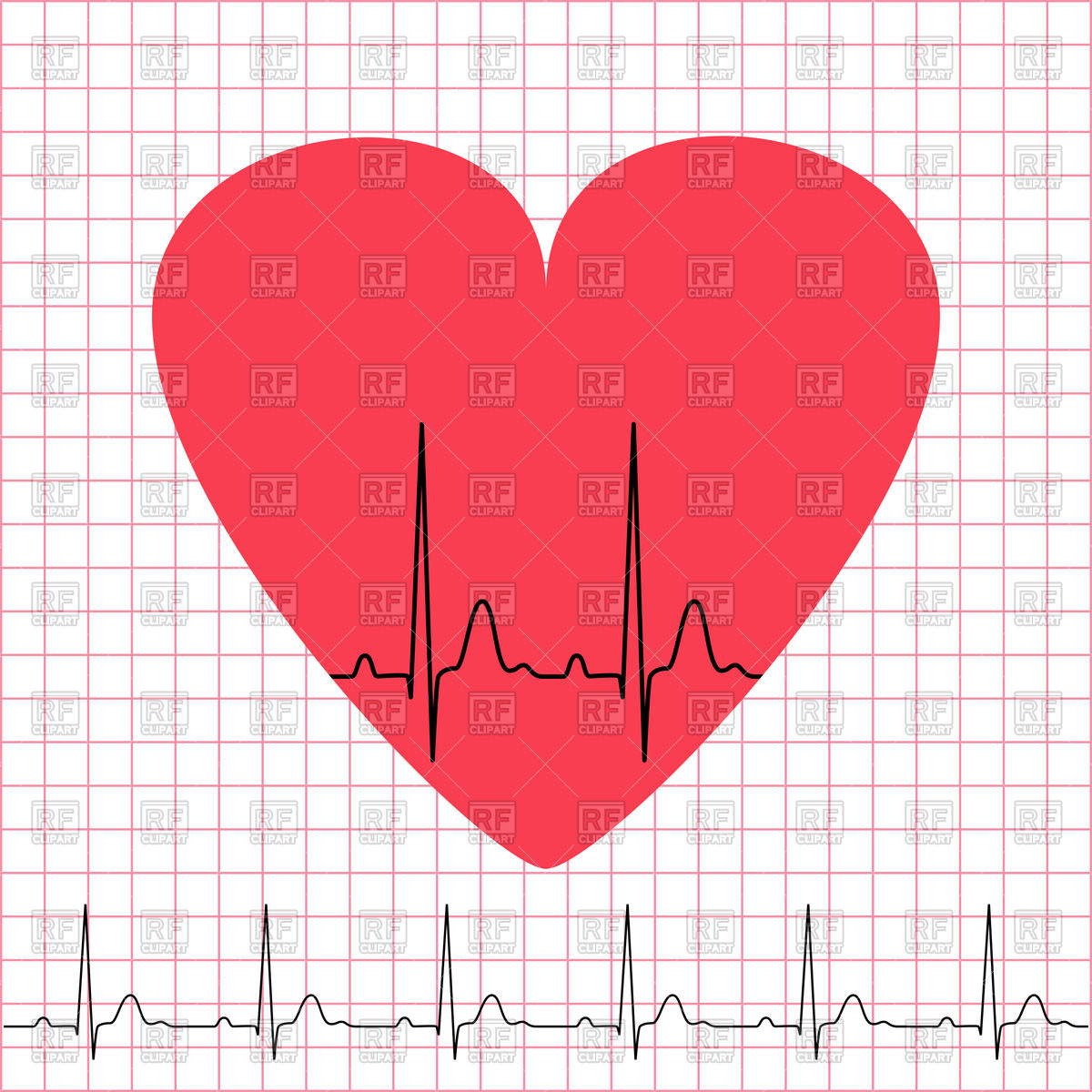 1200x1200 Heart Icon With Electrocardiogram Vector Image Of Healthcare