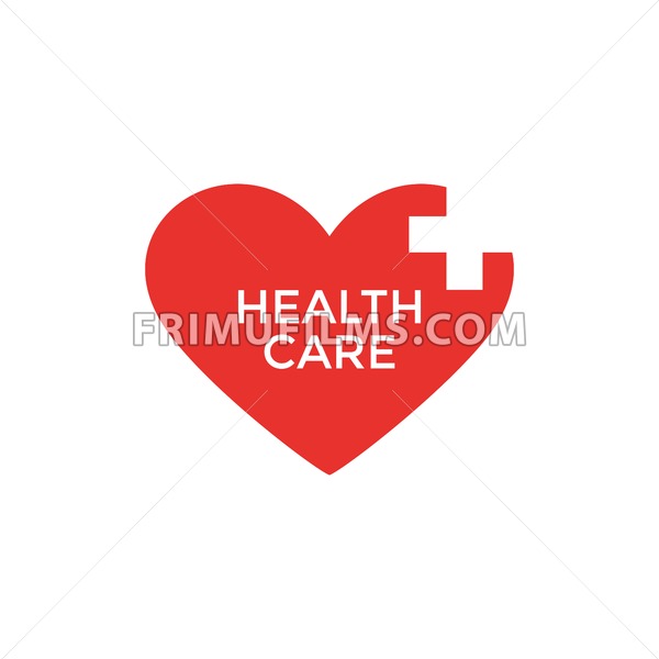 600x600 Digital Vector Pharmacy Medical Big Red Heart Icon With Drawn