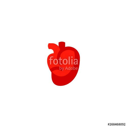 500x500 Heart Icon Design Human Body Blood Pump Organ Symbol Medical