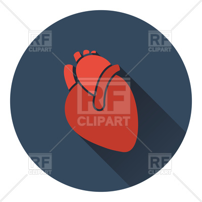 400x400 Flat Color Design Of Human Heart Icon Vector Image Of Healthcare