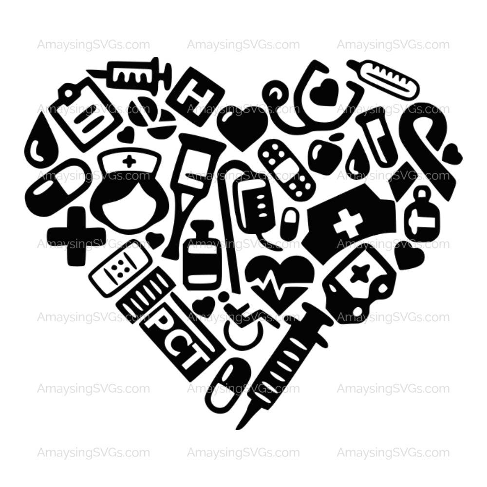 1000x1000 Pct Medical Icon Heart Patient Care Technician Etsy