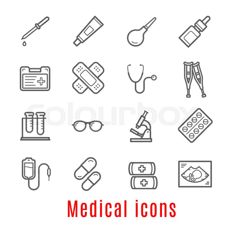 800x800 Medical Icon Set Of Medicine And Stock Vector Colourbox