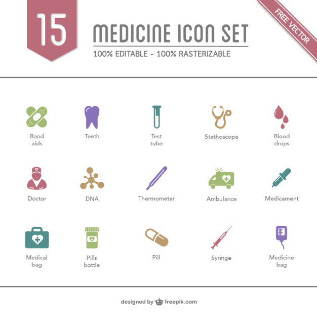 626x626 Medicine Icons Set Vector Free Download