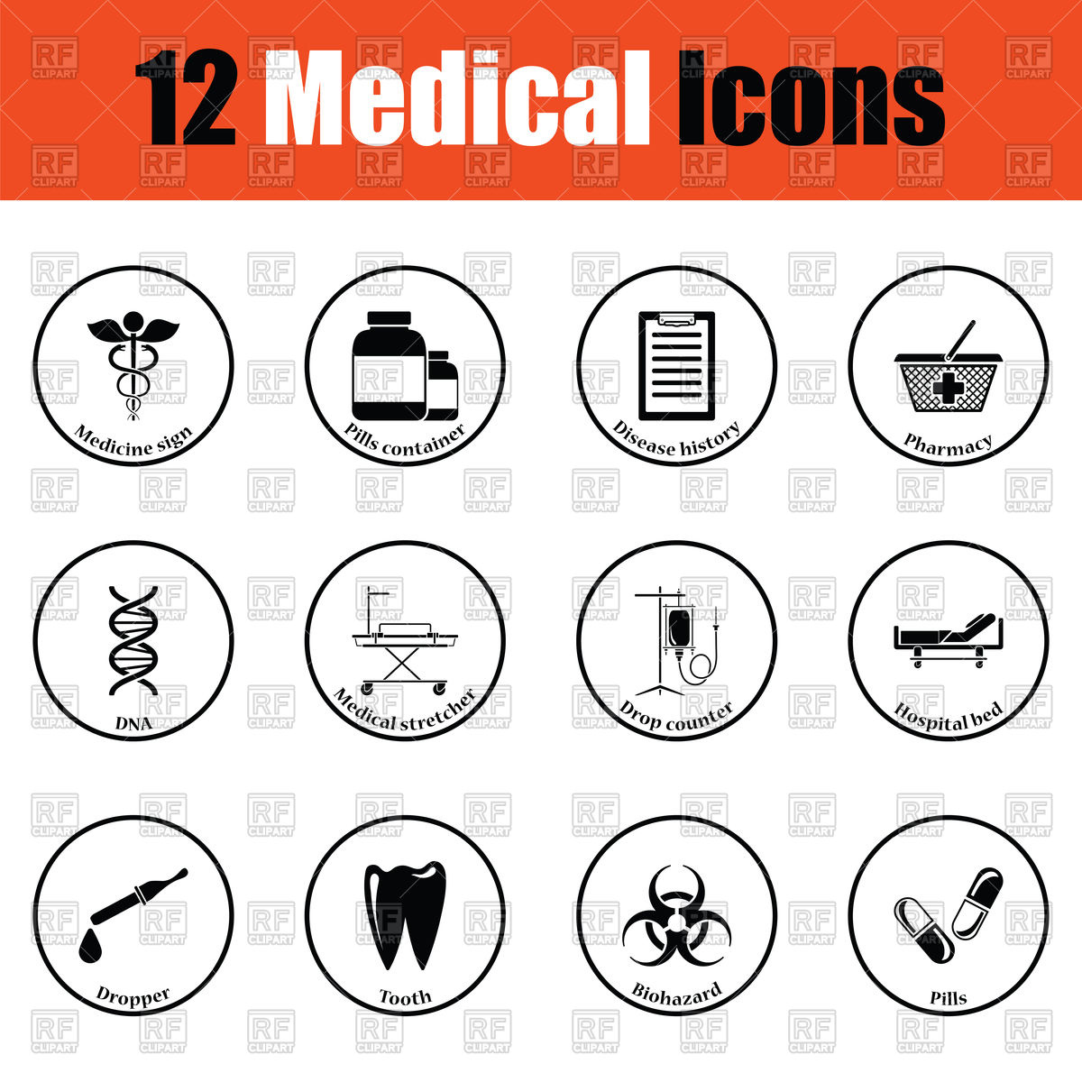 1200x1200 Thin Circle Design Of Medical Icon Set Vector Image Of Healthcare