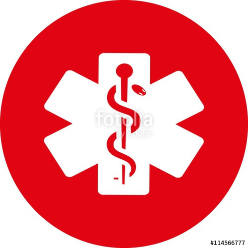 500x500 Medical Icon Aesculapius Caduceus Snake Sign Symbol Logo Button