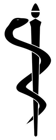 197x490 Caduceus Medical Symbol, With One Snake And Staff, Vector