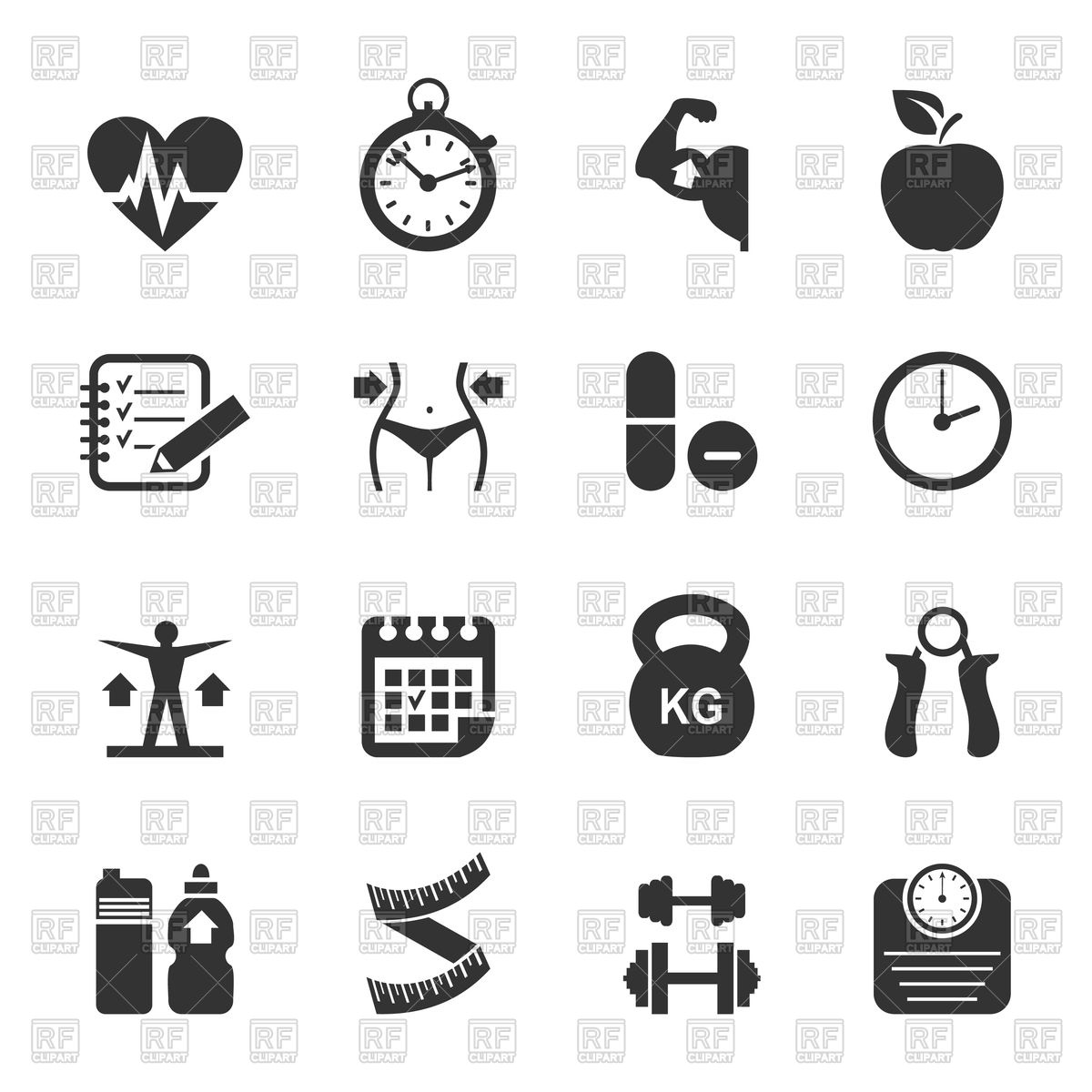 1200x1200 Set Of Sports And Medicine Icons Vector Image Of Healthcare