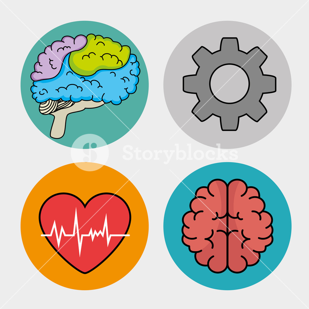 1000x1000 Set Of Mental Health And Medical Icons Vector Illustration Graphic
