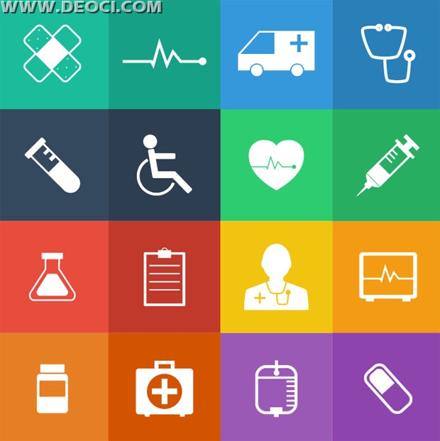 620x622 Vector Medical Flat Style Icons Free Download