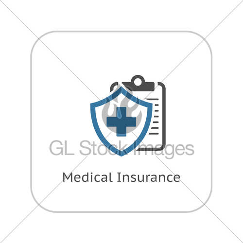 500x500 Medical Insurance Icon Flat Design Gl Stock Images