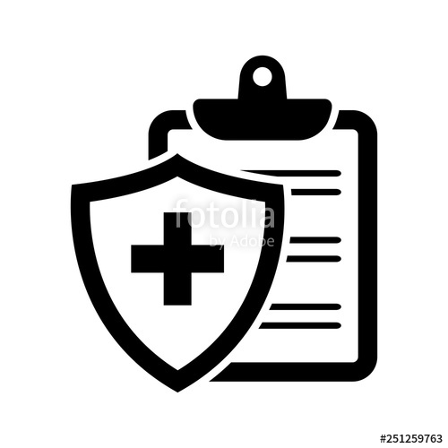 500x500 Black Medical Insurance Icon Vector Illustration Stock Image