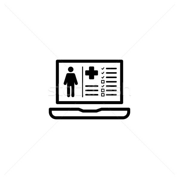 600x600 Patient Medical Record Icon Flat Design Vector Illustration
