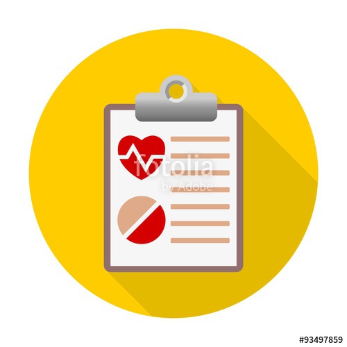 500x500 Medical Report Icon With Long Shadow Stock Image And Royalty Free