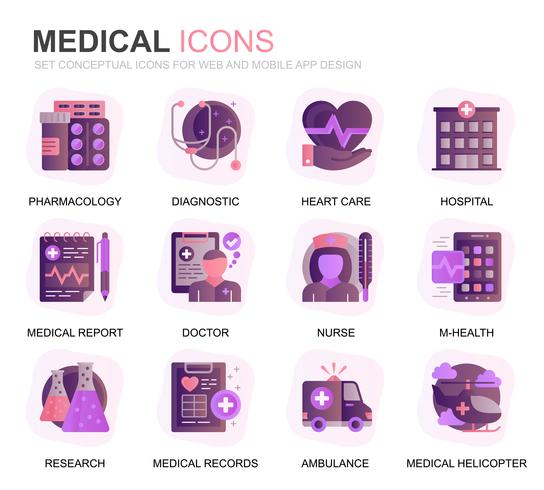 544x490 Modern Set Healthcare And Medical Gradient Flat Icons For Website