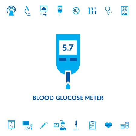 450x450 Blood Glucose Meter Diagnostic Vector Icon Logo Glucometer