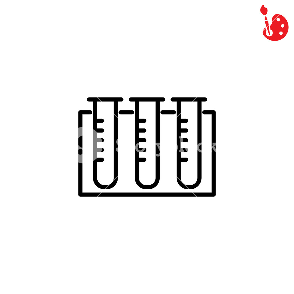 1000x1000 Web Line Icon Tubes, Medical Research Royalty Free Stock Image