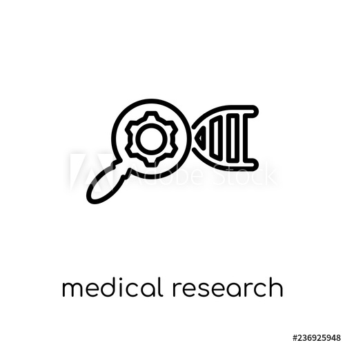 500x500 Medical Research Icon Trendy Modern Flat Linear Vector Medical