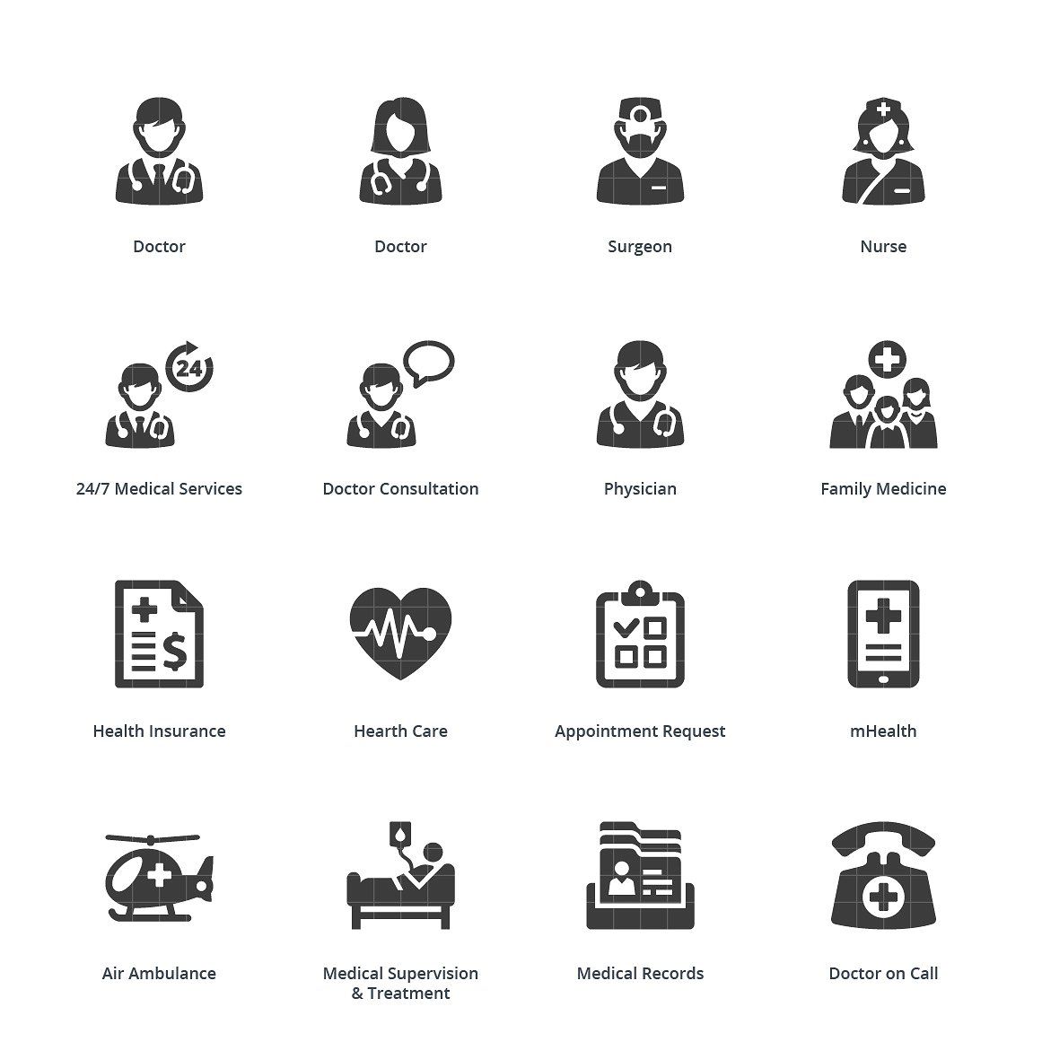 1161x1161 Medical Services Icons Set