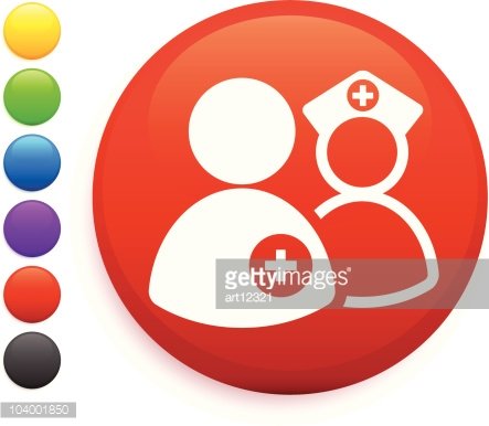 443x386 Medical Staff Icon On Internet Button Premium Clipart