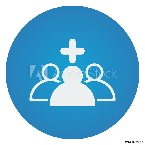 500x500 Flat White Medical Staff Icon On Blue Circle