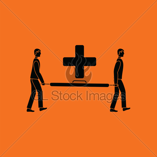 500x500 Soccer Medical Staff Carrying Stretcher Icon Gl Stock Images