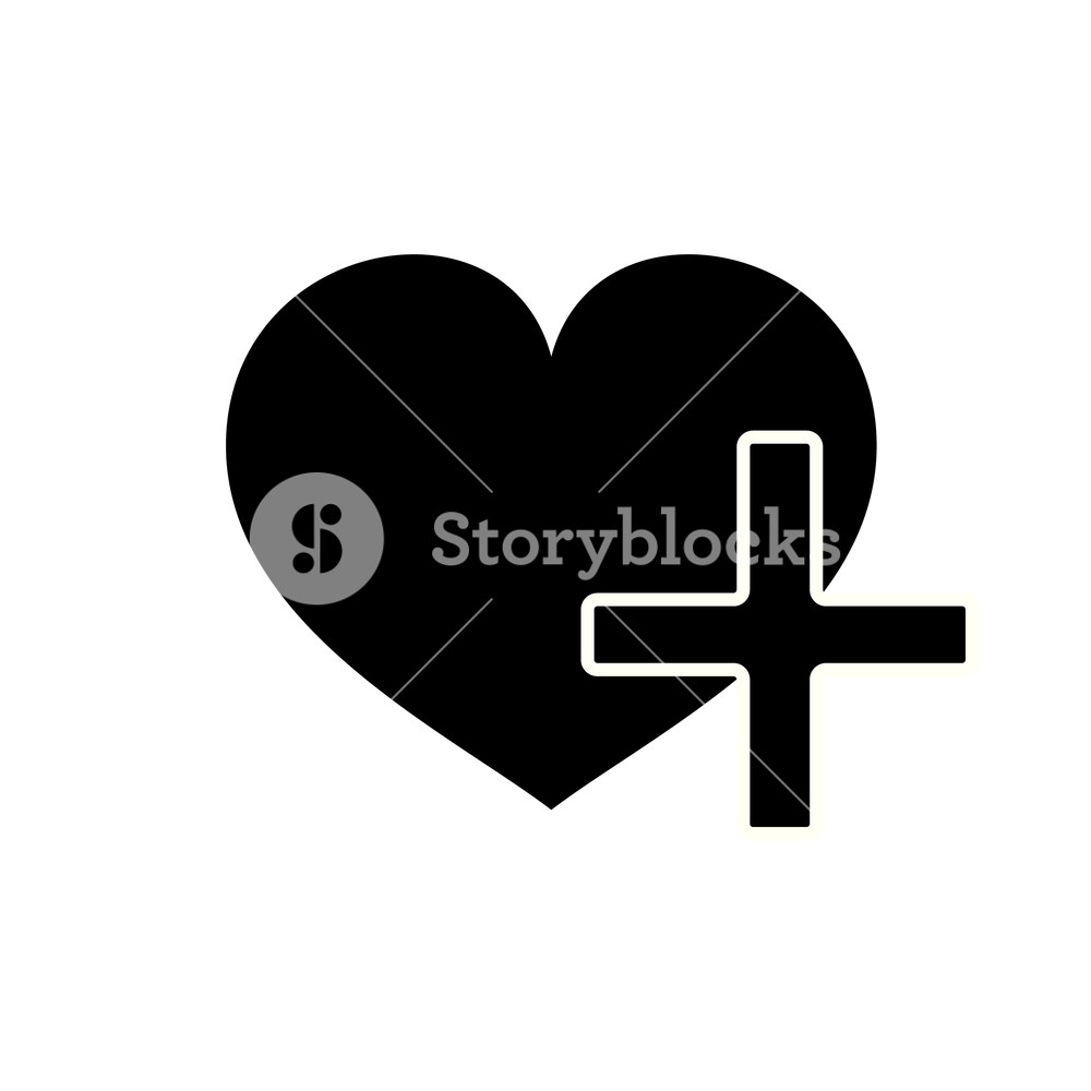 1000x1000 Heart With A Cross Vector Icon Healthcare, Medical Symbol Doctor