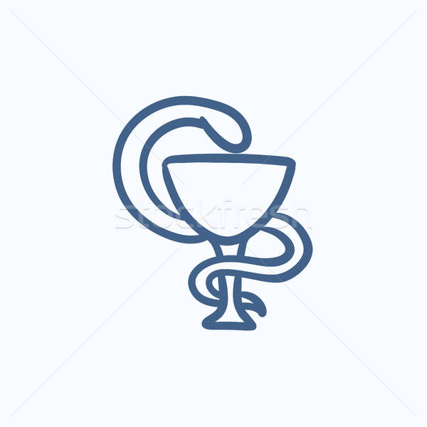 600x600 Pharmaceutical Medical Symbol Sketch Icon Vector Illustration