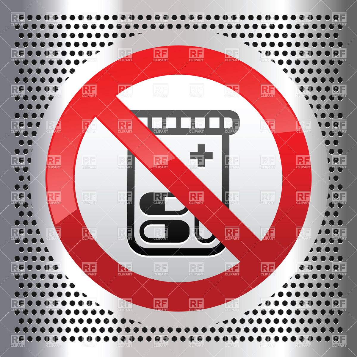 1200x1200 No Medication Sign