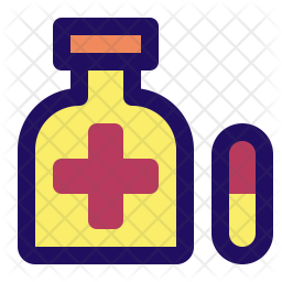 256x256 Medicine Bottle Icon Of Colored Outline Style