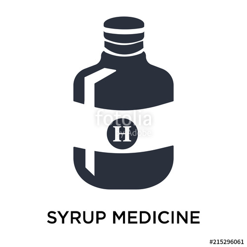 500x500 Syrup Medicine Bottle Icon Isolated On White Background Simple