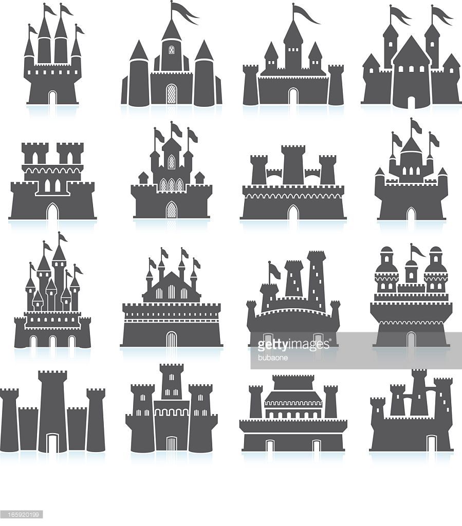 899x1024 Medieval Castle Black And White Royalty Free Vector Interface Icon