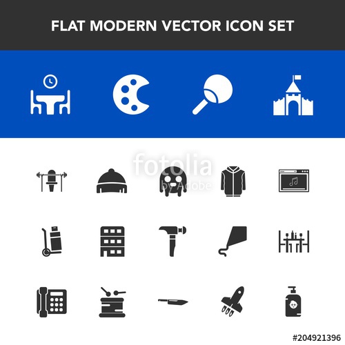 500x500 Modern, Simple Vector Icon Set With House, Fitness, Architecture