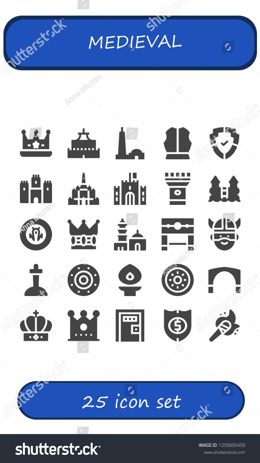 900x1600 Medieval Icon Set Filled Medieval Icons Simple Modern Icons