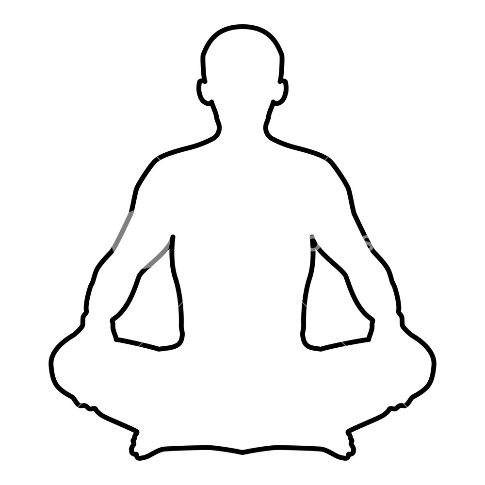 1000x1000 Man In Pose Lotus Yoga Pose Meditation Position Silhouette Asana