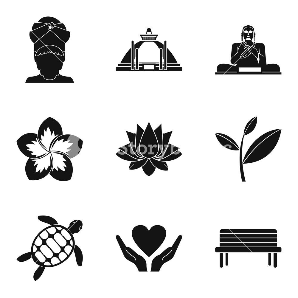 1000x1000 Meditation Icons Set Simple Set Of Meditation Vector Icons